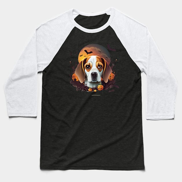 Halloween Beagle Baseball T-Shirt by JayD World